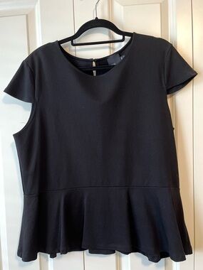 ASOS sleeveless black peplum top